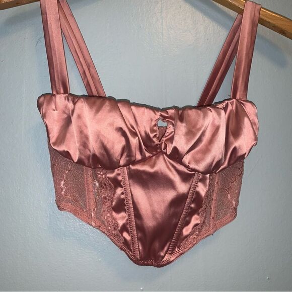 Out From Under Urban Outfitters Pink Corset Small - Picture 2 of 6